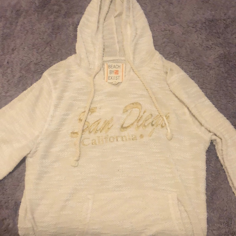san diego california light tan/off white hoodie